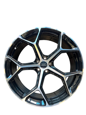 Литі диски Audi R22 5x112 (10.0J) &mdash; 5 Y-подібних спиць, чорний з проточкою 3206F(R22) фото